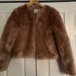 Mauve Faux Fur Coat
